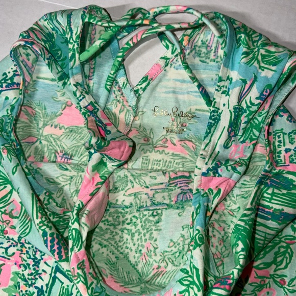 Lilly Pulitzer Green and Pink Midi Dress - Picture 3 of 4